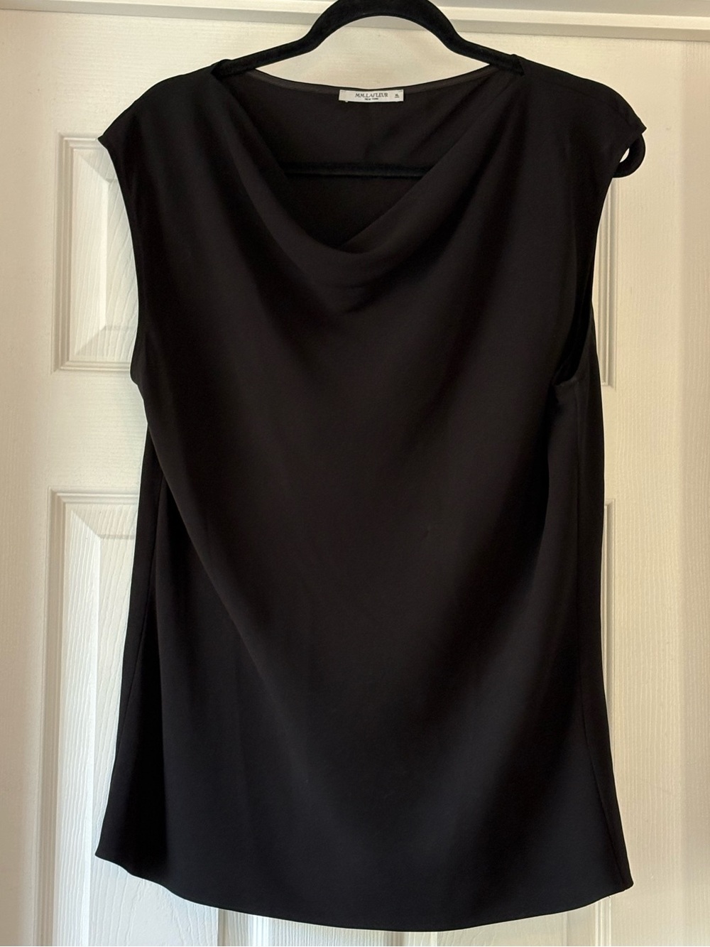 MM Lafleur Black Cowl Neck Sleeveless Top XL